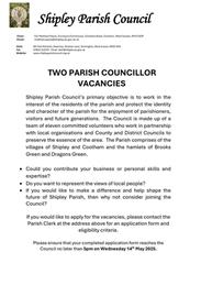 Two Parish Councillor Vacancies